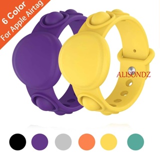 Alisondz สําหรับ Tracker Case ที่มีสีสัน ผลัก ฟอง สร้อยข้อมือ ซิลิโคนเหลว คลายเครียด สร้อยข้อมือป้องกัน ของเล่นฟิดเจ็ต สายรัดข้อมือ