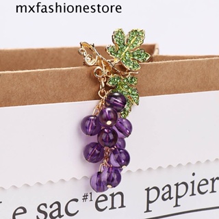 Mxfashione เครื่องประดับหรูหราสําหรับผู้หญิง สีม่วง องุ่น คริสตัล เข็มกลัด Pins