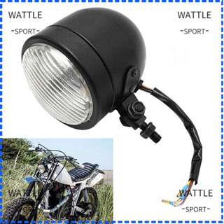 Wattle ชุดไฟหน้ารถจักรยานยนต์ 12V 35W 4.3 นิ้ว สีดําด้าน สไตล์วินเทจ คลาสสิก