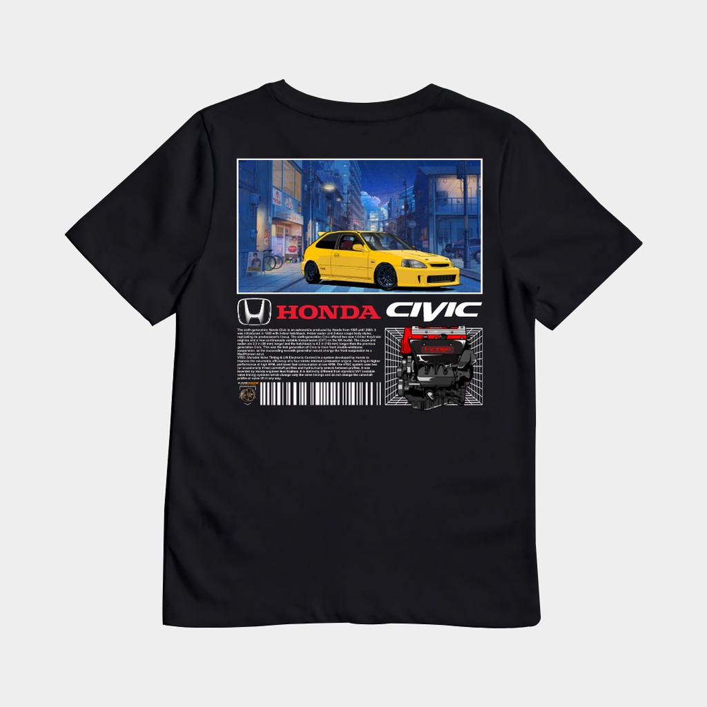 Gilan T เสื้อเด็กเสื้อยืด HONDA CIVIC FERIO EK9 TYPE R JDM V2 ยานยนต์เสื้อยืด