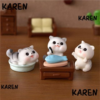 Karen ตุ๊กตาแมวจิ๋ว เครื่องประดับตกแต่งสวน อุปกรณ์สวนนางฟ้า โมเดลจิ๋ว