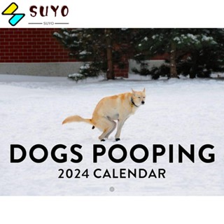 Suyo ปฏิทินกระดาษ รูปสุนัขปี 2024 สําหรับตกแต่งผนังบ้าน