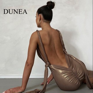 Dunea ชุดเดรสปาร์ตี้ ผูกเชือก เซ็กซี่ สําหรับผู้หญิง