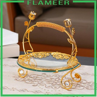 [Flameer] ถาดเสิร์ฟผลไม้ หรูหรา พร้อมที่จับ สไตล์วินเทจ สําหรับเสิร์ฟกลาง