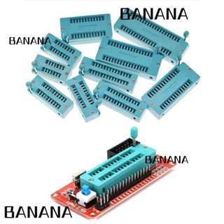 Banana1 ซ็อกเก็ตทดสอบที่นั่ง IC แบบแคบ สีเขียว 14P 16P 20P 40P 2.54 มม.