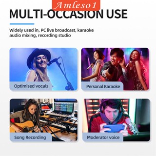 [Amleso1] เครื่องผสมเสียงดิจิทัล 48V USB เชื่อมต่อง่าย 2 ช่อง สําหรับสตูดิโอ