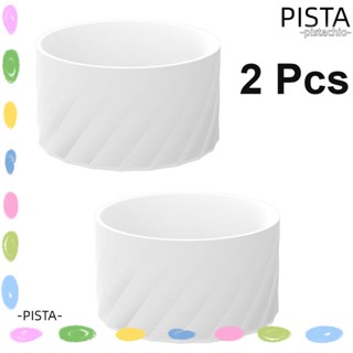 Pista ปลอกซิลิโคน กันลื่น สีขาว ใช้ง่าย สําหรับป้องกันฐานแก้ว 2 ชิ้น