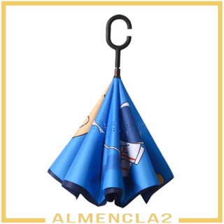 [Almencla2] ร่มพับ กันลม ลายการ์ตูน แฮนด์ฟรี สําหรับเด็ก ตั้งแคมป์ ขับขี่