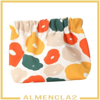 [Almencla2] กระเป๋าใส่เหรียญ กระเป๋าเครื่องสําอาง พิมพ์ลาย ปิดเองได้ ขนาดใหญ่ สําหรับเดินทาง