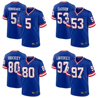 เสื้อยืดกีฬาแขนสั้น ลายทีมชาติฟุตบอล New York Giants Lawrence Shockey Carson Thibodeaux HQ1 NFL พลัสไซซ์ QH1