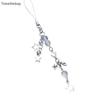 Timehebay จี้โบว์ดาวห้าแฉก โลหะ สีเงิน สําหรับห้อยโทรศัพท์มือถือ EN