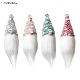 Timehebay จี้ตุ๊กตาซานตาคลอสน่ารัก ไร้หน้า สําหรับตกแต่งต้นคริสต์มาส