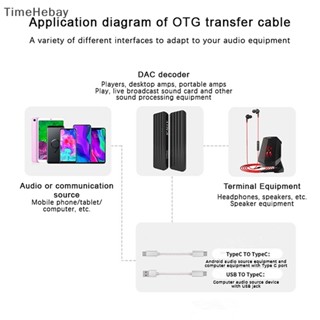 Timehebay อะแดปเตอร์แปลงสายเคเบิลเสียง USB Type C เป็น Type C DAC Hifi ดิจิทัล AUX Android OTG EN