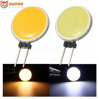 Sutee ชิปไฟฮาโลเจน LED G4 2W 180 องศา G4 COB DC12V ทรงกลม สีขาวอบอุ่น คุณภาพสูง แบบเปลี่ยน สําหรับบ้าน