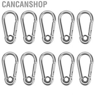 Cancanshop Stainless Steel Spring Hooks  Snap Hook 10Pcs with Ring for Climbing Equipment