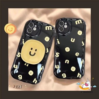 เคสโทรศัพท์มือถือนิ่ม ขอบโค้ง ลายการ์ตูนหน้ายิ้มน่ารัก 3D สีดํา สําหรับ Infinix Hot 10 30 30i 8 12 9 11 20 Play Smart 6 5 6Plus 7 Hot 8 10Lite 9 Note 12 G96