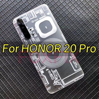 ฝาครอบด้านหลัง แบบพลาสติก พร้อมเลนส์กล้อง และสติกเกอร์กาว สําหรับ Honor 20 Pro