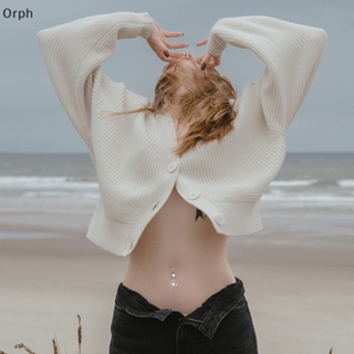 Orph จิวสะดือ สเตนเลส ฝังเพชร รูปผีเสื้อ เครื่องประดับร่างกาย หน้าท้อง สําหรับผู้หญิง