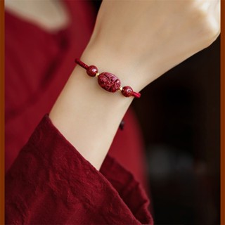 Vermilion สร้อยข้อมือเชือกทอ แฮนด์เมด สีแดง ลายราศีสิบสองราศี สําหรับผู้ชายและผู้หญิง