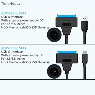 Timehebay อะแดปเตอร์แปลงฮาร์ดดิสก์ไดรฟ์ภายนอก SATA เป็น USB 3.0 2.0 Type-C สําหรับ HDD SDD 2.5 3.5 นิ้ว EN