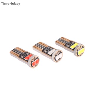 Timehebay หลอดไฟ LED T10 W5W 6SMD 3030 ขนาดเล็ก สําหรับติดตกแต่งภายในรถยนต์ 2 ชิ้น