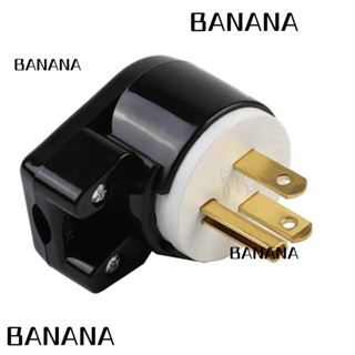 Banana1 ปลั๊กเชื่อมต่อ AC ทองแดง 5-15p AC 125v 15A USA ตัวผู้ แคนาดา ปรับได้ สีดํา 2 ชิ้น