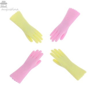 Augustina ถุงมือจิ๋ว สีชมพู สีเขียว สําหรับตกแต่งบ้านตุ๊กตา 1:12 1:6