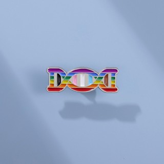 เข็มกลัด DNA แบบเกลียว สีรุ้ง สร้างสรรค์ เครื่องประดับ สําหรับเพื่อน