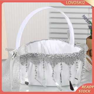 [Lovoski2] ตะกร้าสัญลักษณ์ลูกไม้ ลายดอกไม้ สําหรับงานแต่งงาน เจ้าสาว