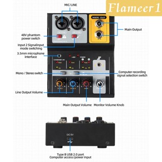 [flameer1] เครื่องผสมเสียงสเตอริโอดิจิทัล อินเตอร์เฟสน้อยลง 2 ช่องทาง สําหรับบันทึกเสียงเพลง พอดคาสต์ ไลฟ์สด