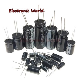 ตัวเก็บประจุอลูมิเนียมไฟฟ้า 16V 10UF 22UF 33UF 47UF 100UF 220UF 470UF 680UF 1000UF 2200UF 3300UF 4700UF 6800UF 22000UF