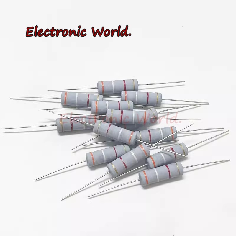 ตัวต้านทานฟิล์มออกไซด์ โลหะ 5W 5% 1R ~ 10M 100R 220R 330R 1K 2.2K 3.3K 4.7K 10K 22K 47K 100K 1M 100 