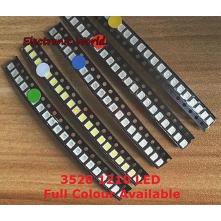 ไดโอดเปล่งแสง RGB 3528 1210 SMD LED สีขาว แดง ฟ้า เหลือง เขียว ส้ม ขาว ชมพู ม่วง 100 ชิ้น