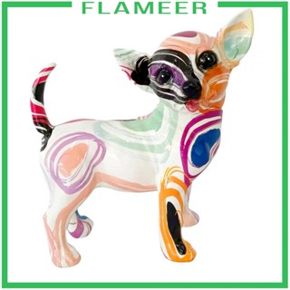 [Flameer] ฟิกเกอร์เรซิ่น รูปปั้นสุนัขชิวาวา ขนาด 7.5 นิ้ว X 7.2 นิ้ว X 3.75 นิ้ว สําหรับตกแต่งปาร์ตี้ฮาโลวีน คริสต์มาส