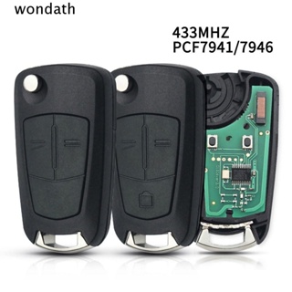 Wonda กุญแจรีโมตรถยนต์ PCF7941 7946 433MHZ 2 3 ปุ่ม สําหรับ Opel Vauxhall Astra H Zafira B Corsa D Vectra C