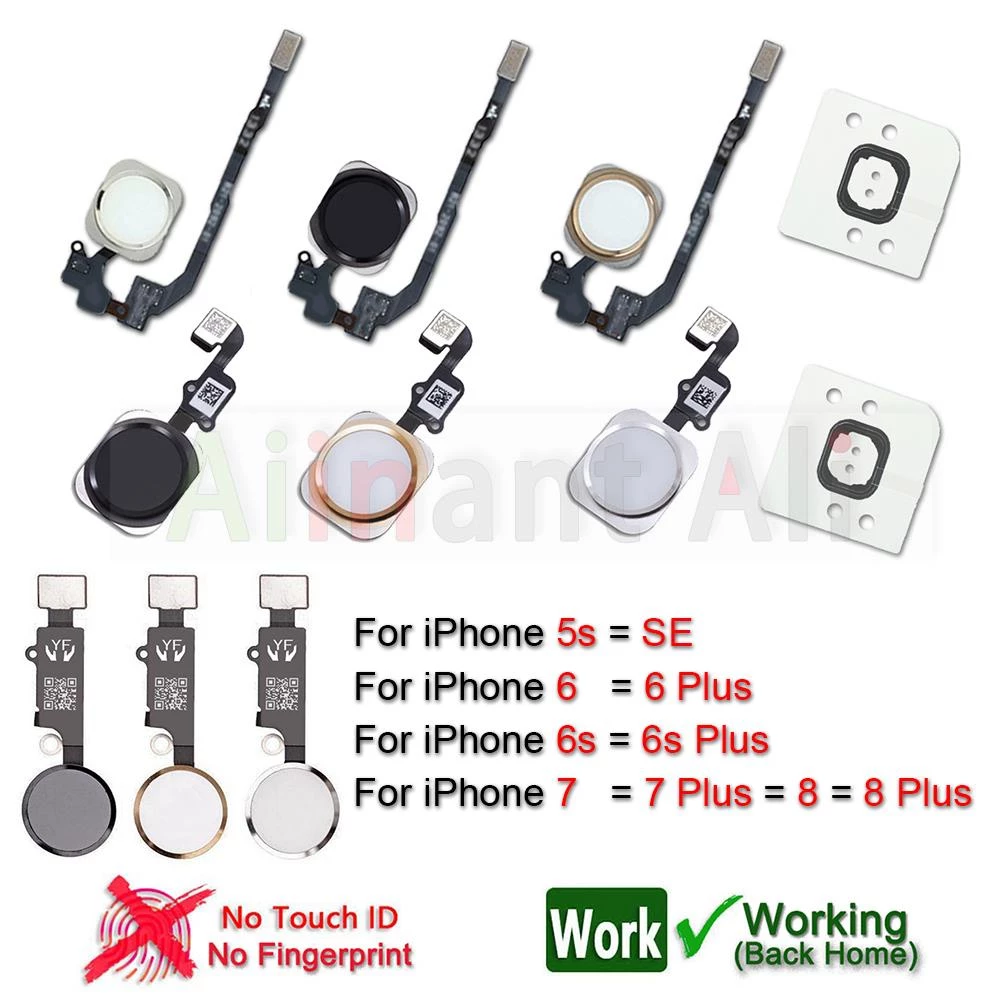 สายแพปุ่ม Home สำหรับ iPhone 6 6s 7 8 Plus 5s SE ไม่มี Touch ID thumbnail 3