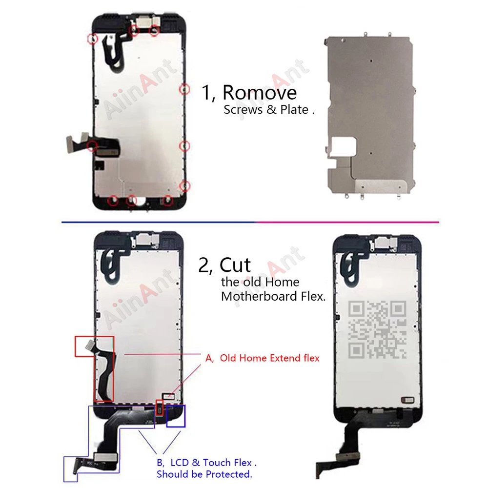 สายแพปุ่ม Home สำหรับ iPhone 6 6s 7 8 Plus 5s SE ไม่มี Touch ID thumbnail 6