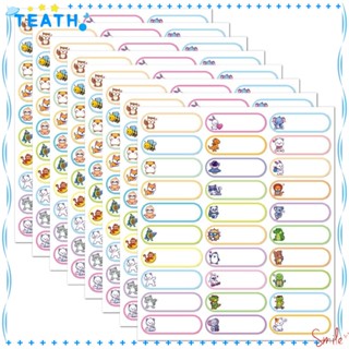 Teath สติกเกอร์ฉลากเขียนชื่อได้ กันน้ํา 150 ชิ้น ต่อถุง สําหรับโรงเรียน และสํานักงาน 2 ถุง