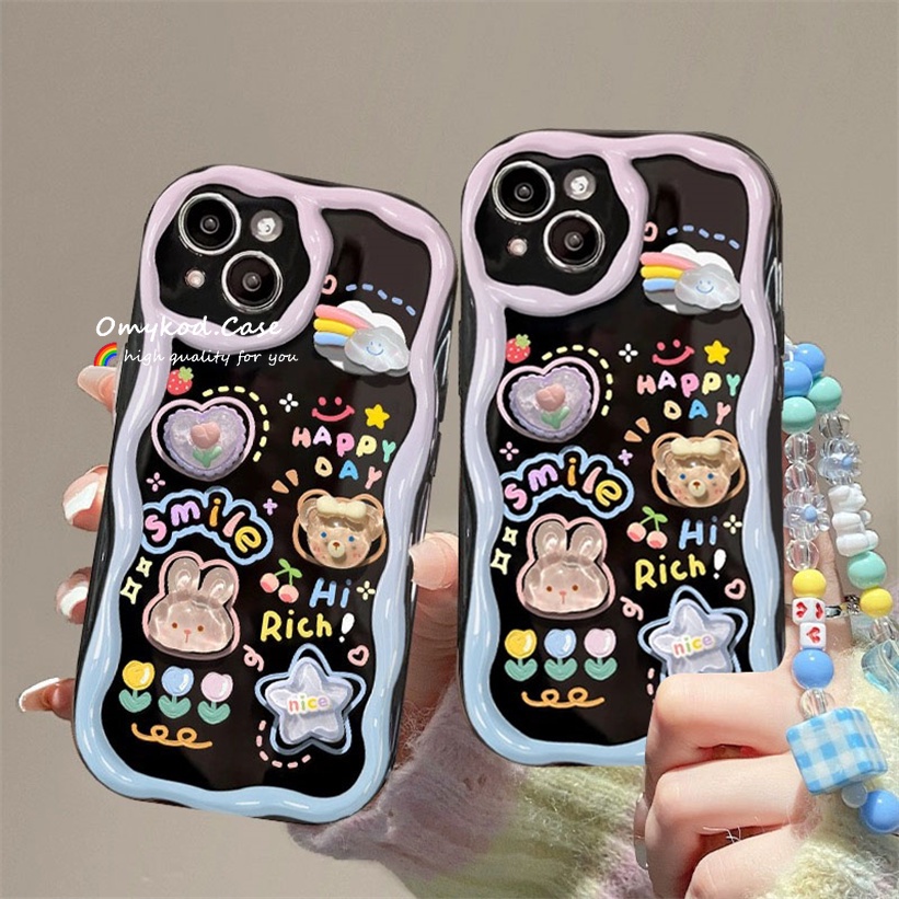Ready Stock OPPO A18 A38 A17 A16 A15 A58 A57 A98 A78 A5S A3S A53 A32 A33 A5 A9 A54 A55 A76 A95 A93 A94 A55 A1 Pro A97 A96 Reno7 6 5 5F 4F Cute Bear Phone Case Soft Protection Back Cover