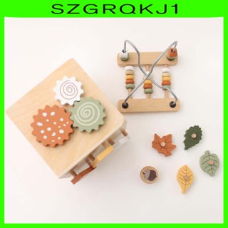 [szgrqkj1] ของเล่นลูกบาศก์ไม้ สําหรับเด็กวัยหัดเดิน