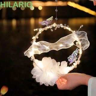 Hilario โคมไฟกลางฤดูใบไม้ร่วง DIY สไตล์จีน พร้อมไฟ LED เรโทร เรืองแสง ของขวัญสําหรับเด็ก