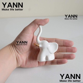 Yann1 ฟิกเกอร์รูปปั้นช้าง เซรามิค สีทอง ขาว สไตล์โมเดิร์น สําหรับตกแต่งบ้าน ห้องนั่งเล่น 1 2 ชิ้น