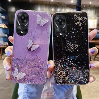 พร้อมส่ง เคสโทรศัพท์มือถือแบบนิ่ม ใส ลายผีเสื้อ ท้องฟ้ากลางคืน หรูหรา สําหรับ OPPO A78 4G 5G