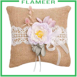 [Flameer] หมอนผ้ากระสอบ ลายดอกไม้ ขนาด 15x15 ซม. สําหรับตกแต่งงานแต่งงาน วันวาเลนไทน์