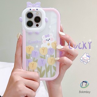 เคสโทรศัพท์คู่รัก สําหรับไอโฟน 11 12 13 14 15 Pro Max 6 7 8 Plus XR X XS MAX SE ทิวลิปสีม่วง โปร่งใสนุ่มเปลือก