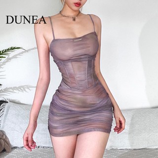 Dunea ชุดเดรสทูนิค เปิดไหล่ เอวสูง เซ็กซี่ สําหรับผู้หญิง