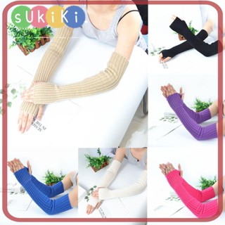 Sukiki ถุงมือยาว เปิดนิ้ว อบอุ่น ฤดูหนาว สําหรับผู้หญิง