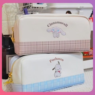 ปากกาหนังปัก Sanrio ที่สร้างสรรค์ เคส Pochacco Cinnamoroll มูลค่าสูง กระเป๋าดินสอ ความจุขนาดใหญ่ หลายชั้น กระเป๋าเครื่องเขียนนักเรียน [COD]