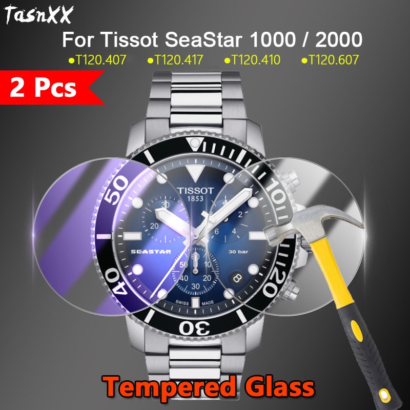 1/2/3/5 ชิ้น สําหรับ Tissot Seastar 1000 2000 T120407 T120607 T120410 ฟิล์มกระจกนิรภัยกันรอยหน้าจอ 2.5D แบบใส ป้องกันแสงสีม่วง