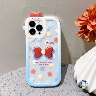 เคสโทรศัพท์คู่รัก สําหรับไอโฟน 11 12 13 14 15 Pro Max 6 7 8 Plus XR X XS MAX SE โบว์แดง โปร่งใสนุ่มเปลือก